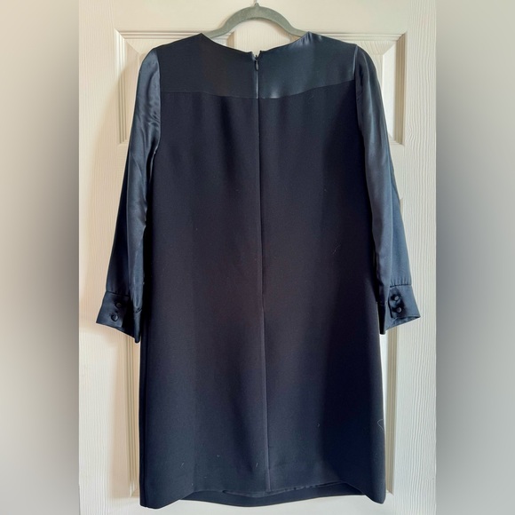 J. Crew | 3/4 Sleeve Shift Dress with Silk Accents | Black | EUC | Size 4 - Picture 2 of 4